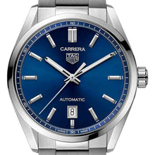 Load image into Gallery viewer, Tag Heuer Carrera Date Blue Dial Silver Steel Strap Watch for Men - WBN2112.BA0639