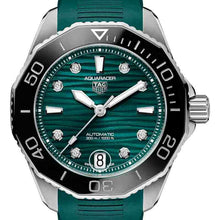 Load image into Gallery viewer, Tag Heuer Aquaracer Professional 300 Automatic Diamonds Green Dial Green Rubber Strap Watch for Women - WBP231G.FT6226