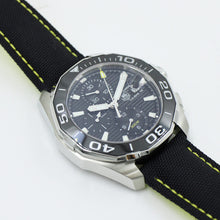 Load image into Gallery viewer, Tag Heuer Aquaracer Automatic Chronograph Black Dial Black Nylon Strap Watch for Men - CAY211A.FC6361