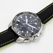 Load image into Gallery viewer, Tag Heuer Aquaracer Automatic Chronograph Black Dial Black Nylon Strap Watch for Men - CAY211A.FC6361