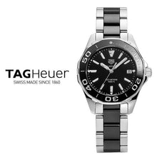 Load image into Gallery viewer, Tag Heuer Aquaracer Quartz Black Dial Two Tone Steel Strap Watch for Men - WAY131A.BA0913