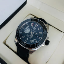 Load image into Gallery viewer, Tag Heuer Aquaracer Calibre 5 Moon Black Dial Black Nylon Strap Watch for Men - WAY201J.FC6370
