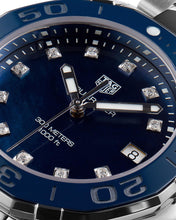 Load image into Gallery viewer, Tag Heuer Aquaracer Quartz Mother of Pearl Blue Dial Blue NATO Strap Watch for Women - WAY131L.FT6091