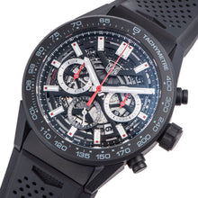Load image into Gallery viewer, Tag Heuer Carrera Automatic Chronograph Black Dial Black Rubber Strap Watch for Men - CBG2A90.FT6173