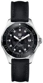 Tag Heuer Aquaracer Quartz Mother of Pearl Black Dial Black NATO Strap Watch for Women - WAY131M.FT6092