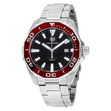 Load image into Gallery viewer, Tag Heuer Aquaracer Black Dial Silver Steel Strap Watch for Men - WAY101B.BA0746