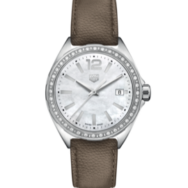 Tag Heuer Formula 1 Quartz Mother of Pearl Dial Brown Leather Strap Watch for Women - WBJ131A.FC8255