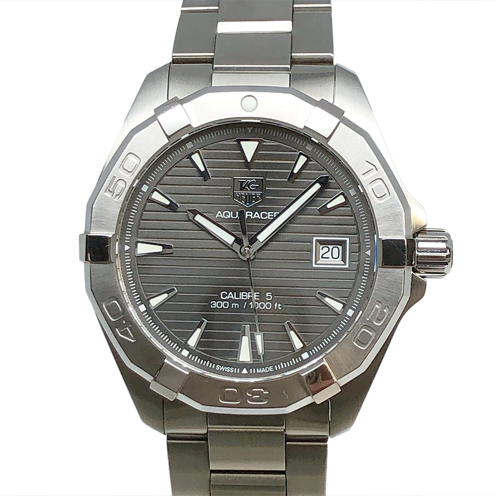 Tag Heuer Aquaracer Automatic Anthracite Grey Dial Silver Steel Strap Watch for Men - WAY2113.BA0928