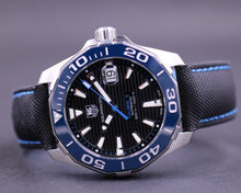 Load image into Gallery viewer, Tag Heuer Aquaracer Calibre 5 Automatic Black Dial Black Nylon Strap Watch for Men - WAY211B.FC6363