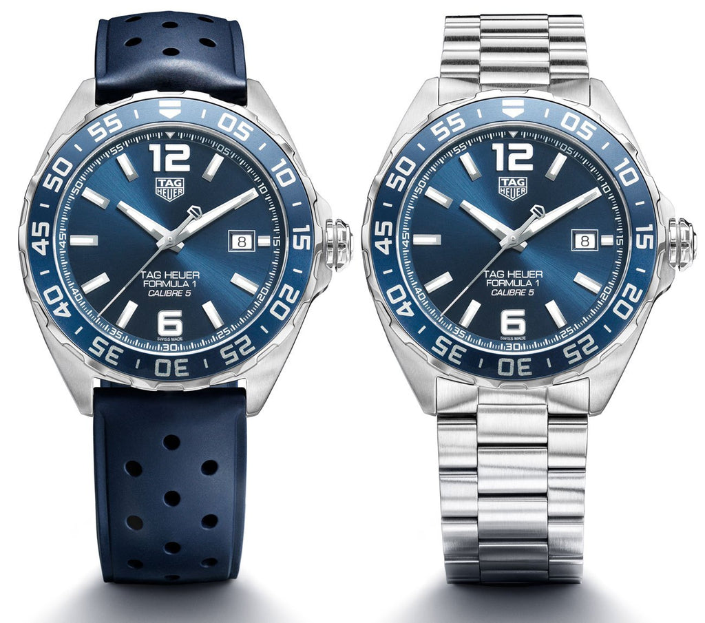 Tag Heuer Formula 1 Bucherer Blue Edition Blue Dial Blue Calfskin Strap Watch for Men - WAZ2015.FT8023