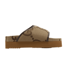 Load image into Gallery viewer, Gucci Jumbo GG Platform Slide Camel Ebony Monogram (Women's)