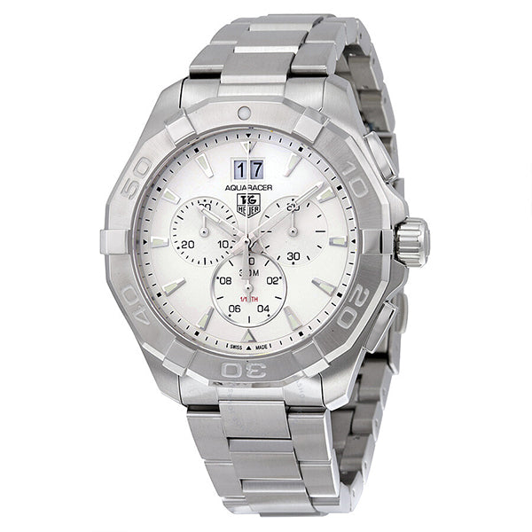 Tag Heuer Aquaracer White Dial Silver Steel Strap Watch for Men - CAY1111.BA0927