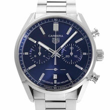 Load image into Gallery viewer, Tag Heuer Carrera Chronograph Blue Dial Silver Steel Strap Watch for Men - CBN2011.BA0642