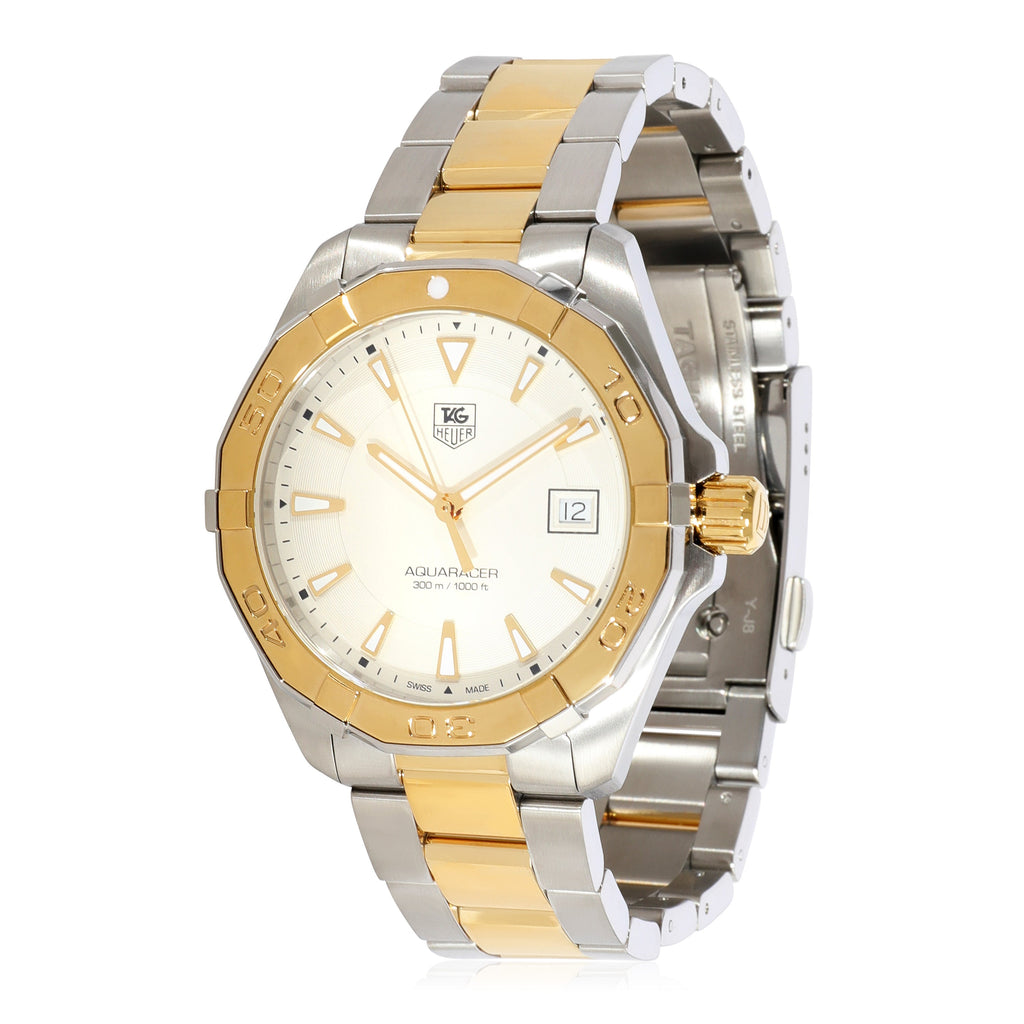 Tag Heuer Aquaracer Quartz White Dial Two Tone Steel Strap Watch for Men - WAY1120.BB0930