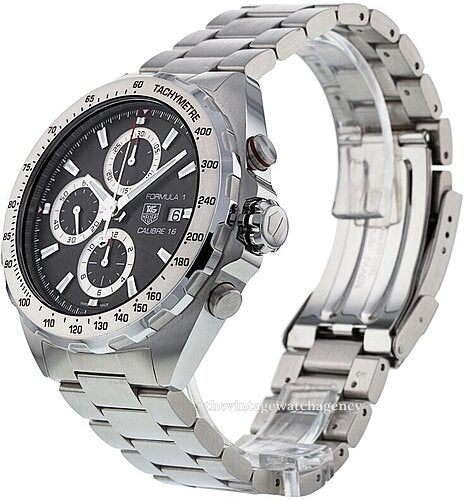 Tag Heuer Formula 1 Calibre 16 Automatic Chronograph Black Dial Silver Steel Strap Watch for Men - CAZ2010.BA0876