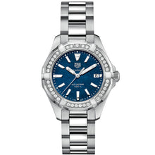 Load image into Gallery viewer, Tag Heuer Aquaracer Quartz Diamonds Blue Dial Silver Steel Strap Watch for Women - WAY131N.BA0748