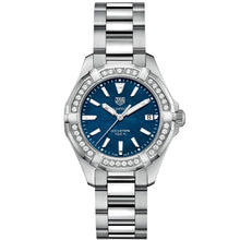 Load image into Gallery viewer, Tag Heuer Aquaracer Quartz Diamonds Blue Dial Silver Steel Strap Watch for Women - WAY131N.BA0748
