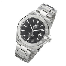 Load image into Gallery viewer, Tag Heuer Aquaracer Quartz Black Dial Silver Steel Strap Watch for Men - WAY1110.BA0928