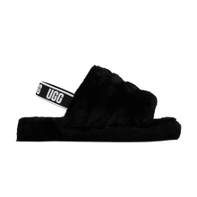 Load image into Gallery viewer, UGG Fluff Yeah Slide Black (Kids)