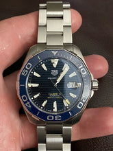 Load image into Gallery viewer, Tag Heuer Aquaracer Calibre 5 Blue Dial Silver Steel Strap Watch for Men - WAY201B.BA0927