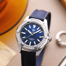 Load image into Gallery viewer, Tag Heuer Aquaracer Quartz Diamonds Blue Dial Blue Nylon Strap Watch for Women - WAY131N.FT6091