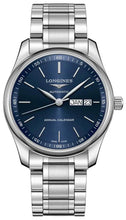 Load image into Gallery viewer, Longines Master Collection Automatic Stainless Steel Blue Dial Date/Month Mens Watch L2.910.4.92.6