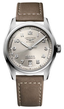 Load image into Gallery viewer, Longines Spirit Automatic COSC Stainless Steel Champagne Dial Beige Leather Strap Date Unisex Watch L3.410.4.63.2