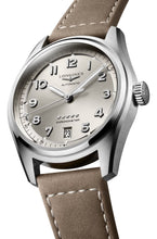 Load image into Gallery viewer, Longines Spirit Automatic COSC Stainless Steel Champagne Dial Beige Leather Strap Date Unisex Watch L3.410.4.63.2