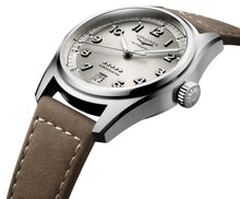 Load image into Gallery viewer, Longines Spirit Automatic COSC Stainless Steel Champagne Dial Beige Leather Strap Date Unisex Watch L3.410.4.63.2