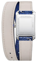 Load image into Gallery viewer, Baume &amp; Mercier Hampton Stainless Steel Silver Dial Blue Leather Wrap-Around Strap Quartz Womens Watch M0A10629