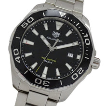 Load image into Gallery viewer, Tag Heuer Aquaracer Quartz Black Dial Silver Steel Strap Watch for Men - WAY101A.BA0746