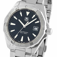 Load image into Gallery viewer, Tag Heuer Aquaracer Quartz Black Dial Silver Steel Strap Watch for Men - WAY1110.BA0928