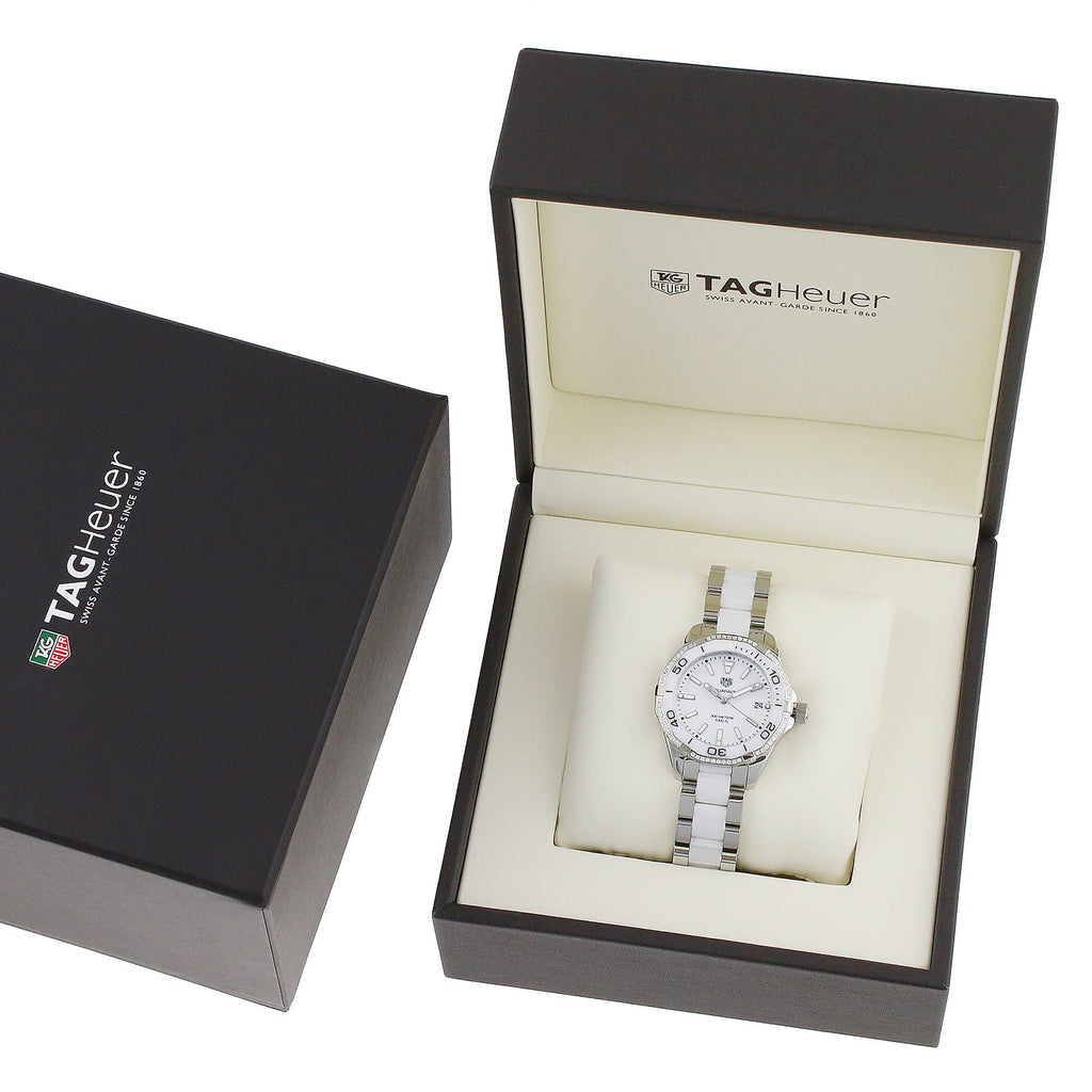 Tag Heuer Aquaracer Diamonds White Dial Two Tone Steel Strap Watch for Women - WAY131H.BA0914
