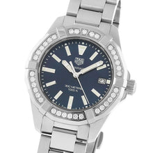 Load image into Gallery viewer, Tag Heuer Aquaracer Quartz Diamonds Black Dial Silver Steel Strap Watch for Women - WAY131P.BA0748
