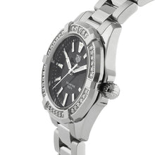 Load image into Gallery viewer, Tag Heuer Aquaracer Quartz Diamonds Black Dial Silver Steel Strap Watch for Women - WAY131P.BA0748