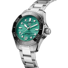 Load image into Gallery viewer, Tag Heuer Aquaracer Professional 300 Automatic Diamonds Green Dial Silver Steel Strap Watch for Women - WBP231K.BA0618