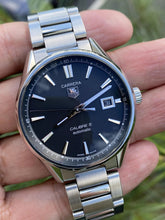 Load image into Gallery viewer, Tag Heuer Carrera Automatic Black Dial Silver Steel Strap Watch for Men - WAR211A.BA0782