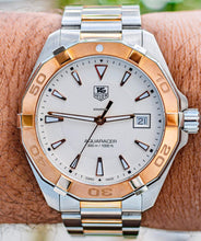 Load image into Gallery viewer, Tag Heuer Aquaracer Quartz White Dial Silver Strap Watch for Men - WAY1150.BD0911