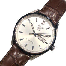 Load image into Gallery viewer, Tag Heuer Carrera Day Date Silver Dial Brown Leather Strap Watch for Men - WBN2011.FC6484