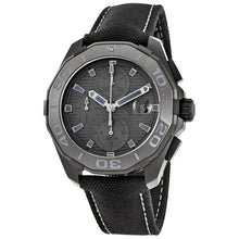 Load image into Gallery viewer, Tag Heuer Aquaracer Automatic Chronograph Special Edition Titanium Grey Dial Black Leather Strap Watch for Men - CAY218B.FC6370
