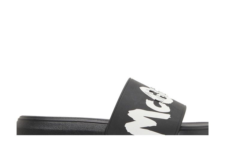 Alexander McQueen Grafitti Logo Slide Black White