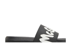 Alexander McQueen Grafitti Logo Slide Black White