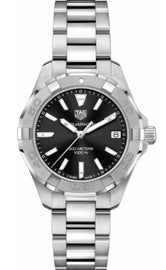 Tag Heuer Aquaracer Black Dial Silver Steel Strap Watch for Women - WBD1310.BA0740