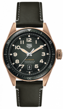 Load image into Gallery viewer, Tag Heuer Autavia Calibre 5 Automatic Olive Green Dial Green Leather Strap Watch for Men - WBE5190.FC8268