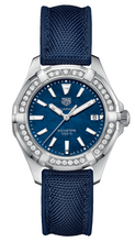 Load image into Gallery viewer, Tag Heuer Aquaracer Quartz Diamonds Blue Dial Blue Nylon Strap Watch for Women - WAY131N.FT6091