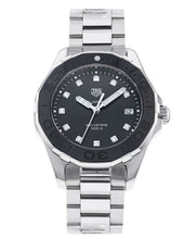 Load image into Gallery viewer, Tag Heuer Aquaracer Quartz Black Dial Silver Steel Strap Watch for Women - WAY131M.BA0748