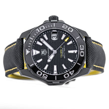 Load image into Gallery viewer, Tag Heuer Aquaracer Calibre 5 Automatic Black Dial Black Nylon Strap Watch for Men - WAY218A.FC6362