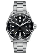 Load image into Gallery viewer, Tag Heuer Aquaracer Quartz Black Dial Silver Steel Strap Watch for Men - WAY101A.BA0746