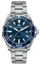 Tag Heuer Aquaracer Blue Dial Silver Steel Strap Watch for Men - WAY101C.BA0746