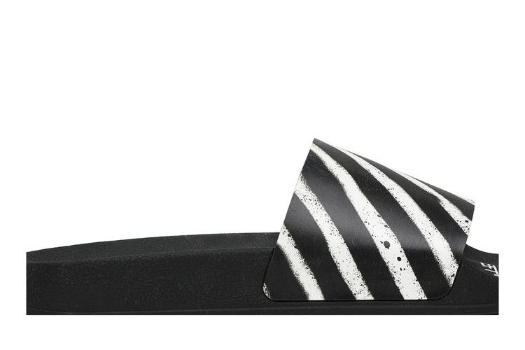 OFF-WHITE Spray Stripes Slider Black White SS20